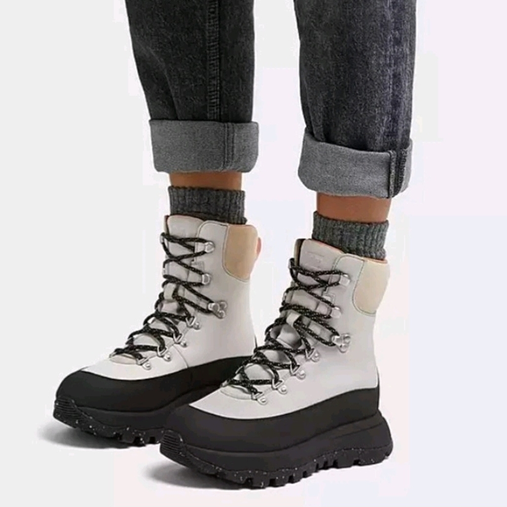 Fitflop Hyker Black and White Winter Boots